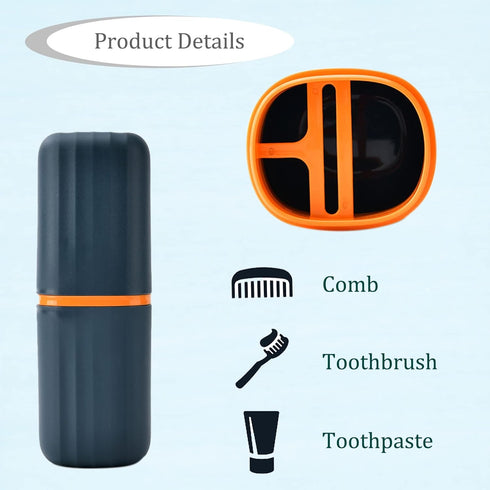 2Pcs Travel Toothbrush Cup Case, Portable Toothbrush Holder Case for Traveling, Camping, Business Trip and School, Plastic Toothbrushes Toothpaste...