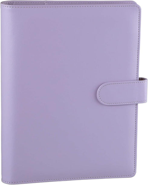 Antner A5 PU Leather Binder 6 Ring Notebook Photocard Budget Binder Cover for A5 Refill Paper, Refillable Loose Leaf Personal Planner Organizer Bi...