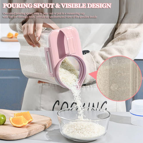 Ansee Pet Food Storage Container, Cereal Container with Airtight Design Pour Spout Measuring Swivel Cup, BPA-Free Dry Food Dispenser for Dogs Cats...