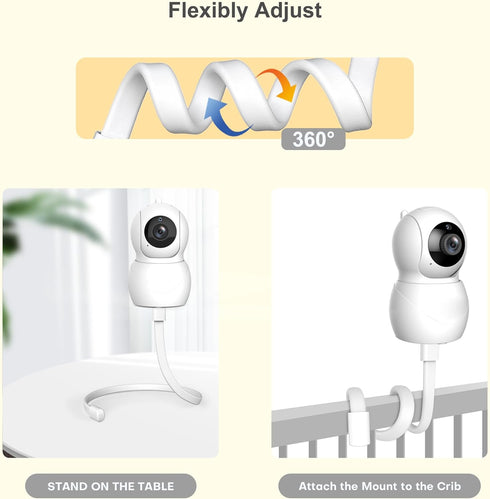 Baby Monitor Mount Compatible with BG1049 and Most Other Baby Monitors, Universal Baby Monitor Holder, Flexible Baby Camera Mount Attaches to Crib...