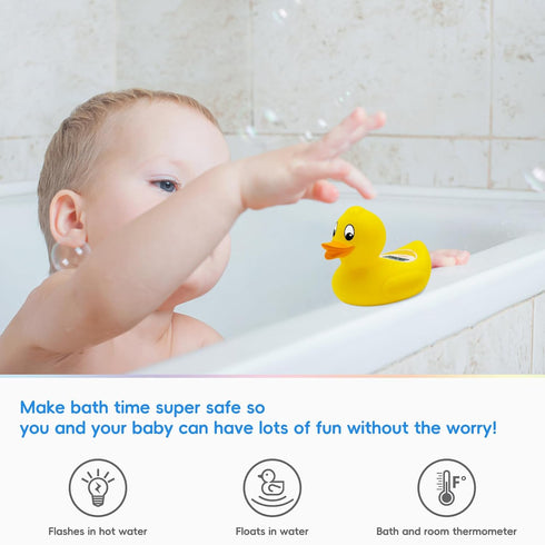 b&h Digital Duckling Baby Bath Thermometer, Infant Safe Floating Water Temperature Thermometer and Baby Bath Time Toy – Easy to Read Display | BPA...