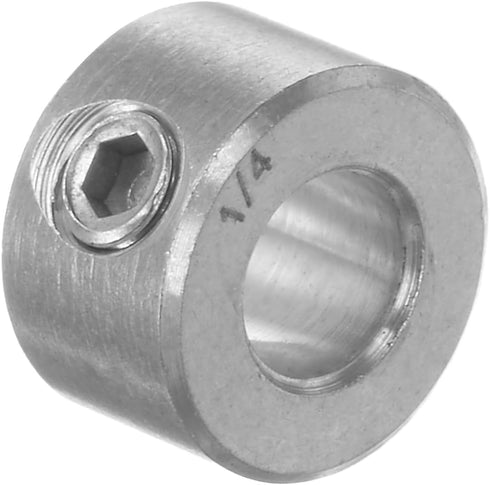Shaft Collar 1/4" Bore 304 Stainless Steel Set Screw Shaft Collars, 1/2" OD, 1/3" Width, for Wheel Barrow Axle, Gearbox Assemblies, Machine Tools,...