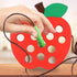 KLT Lacing Toy for Toddlers, Wooden Threading Toys, 1 Apple and 1 Watermelon with Bag, Educational and Learning Montessori Activity for Baby and K...