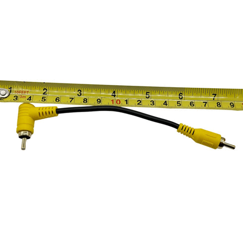 2Pcs RCA Phono Right Angle 90 Degree Male to Male Audio Subwoofer Cable Stereo RCA Projector Cable Gold Plated for Amplifiers Home Theater HDTV Ho...