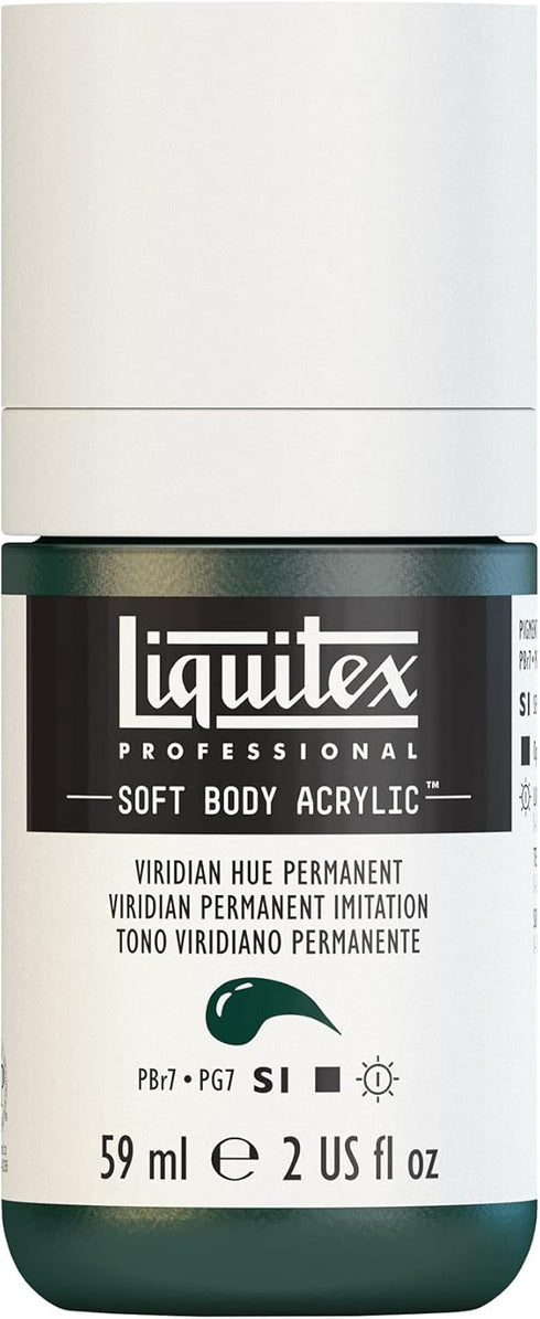 Liquitex Professional Soft Body Acrylic Paint, 59ml (2-oz) Bottle, Viridian Hue Permanent...