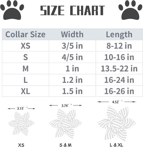 Lionet Paws Design Dogs Collar Cute Flower 4th of July Dog Collars for Girl Female Medium Large Dogs with Sundae L...