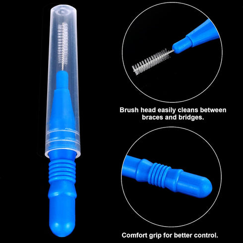 Patelai 50 Pieces Braces Brush for Cleaner Interdental Brush Toothpick Dental Tooth Flossing Head Oral Dental Hygiene Flosser Toothpick Cleaners T...