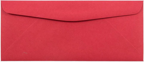 JAM PAPER #10 Business Colored Recycled Window Envelopes - 4 1/8 x 9 1/2 - Red Recycled - 50/Pack...