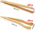 Hysagtek Bamboo Toast Tongs - Wooden Bread & Pickle Serving Tongs (8 Pack/7.08inches)...