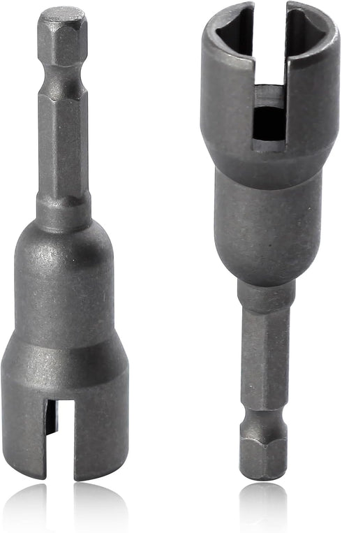 SPEEDWOX 2PCS Power Wing Nut Driver Set 1/4 Inch Hex Shank Steel Drills Bits Wing Nuts Drill Bit Socket Wrenches Tools Slot Set For Panel Nuts C H...