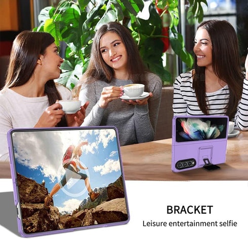 Asuwish Phone Case for Samsung Galaxy Z Fold 3 5G 2021 and Slide Camera Cover Kickstand Stand Slim Protective Mobile Hard Hybrid Back Cell Accesso...