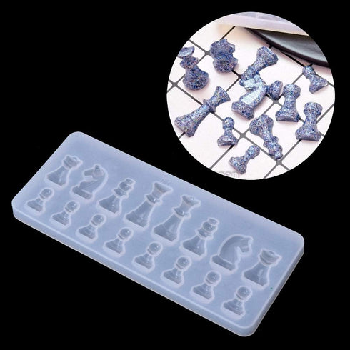 2Pcs Mini Small Chess Pieces Resin Molds, International Chess Silicone Mold Epoxy Resin Craft Casting Clay Decorating Tools...