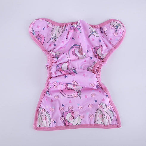 One Size Cloth Diaper Cover Snap with Double Gusset (Unicorn)...