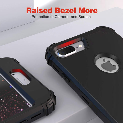 IDweel for iPhone 8 Plus Case, for iPhone 7 Plus Case with Tempered Glass Screen Protector, 3 in 1 Shockproof Slim Hybrid Heavy Duty Hard PC Cover...