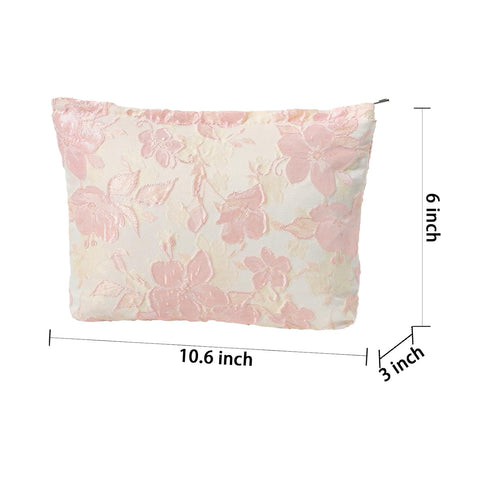 LYDZTION Pink Flower Makeup Bag Cosmetic Bag for Women,Large Capacity Canvas Makeup Bags Travel Toiletry Bag Accessories Organizer...