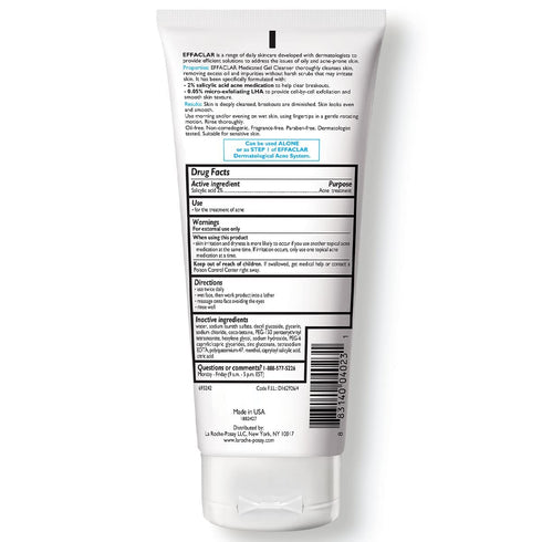 La Roche-Posay Effaclar Medicated Gel Cleanser | 2% Salicylic Acid Cleanser + LHA + Glycerin | Foaming Acne Face Wash | Helps Clear & Prevent Acne...