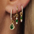 2/3 Pairs Dainty Small 14K Gold Plated Hoop Earring Set - Trendy Emerald Color CZ Drop Huggie Earrings for Women Jewelry Gift...