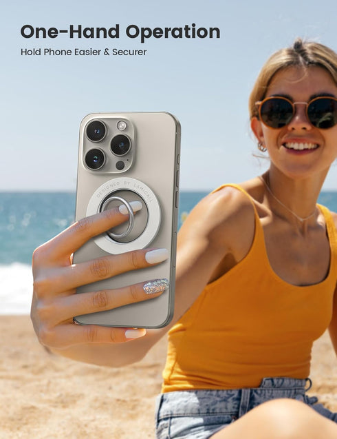 Magnetic Phone Ring Holder for Mag Safe - Lamicall Magnetic Finger Phone Ring Stand Holder, Magnet Ring Grip, Compatible with iPhone 15 14 Plus 13...
