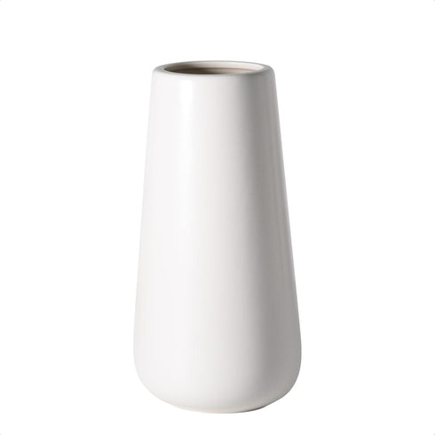 D'vine Dev 8 Inch Ceramic Flower Vase Matte Finishing, Minimalist Design for Home Décor, Bedroom, Living Room, Centerpieces, Office, White, VS-XH-...