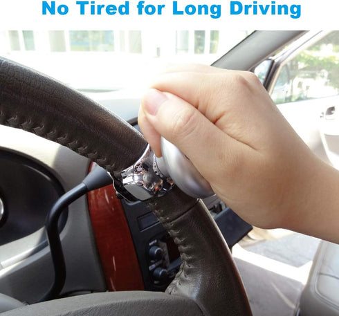 Hypersonic Vehicle Power Handle Car Steering Wheel Spinner Accessory Knob Universal Fit for Car (Silver)...