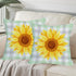 2 Pack Waterproof Sunflower Pillow Covers 16x16 Inch Green Buffalo Plaid Yellow Floral Throw Pillow Cases Spring Summer Holiday Farmhouse Decorati...