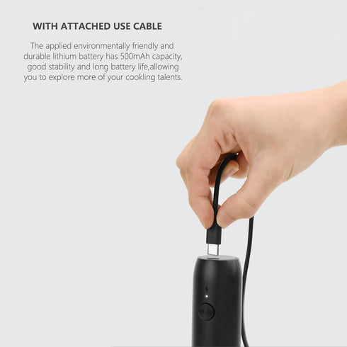 Electric Milk Frother Coffee Mixer Wand USB Rechargeable Drink Mixer Stainless Steel Mini Whisk for Egg,Drink Frother Portable Kitchen Cooking Sup...
