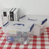 Ggbin 4 Pack 6 Quart Latching Storage Box, Small Lidded Storage Container Bin with Handle, Clear...