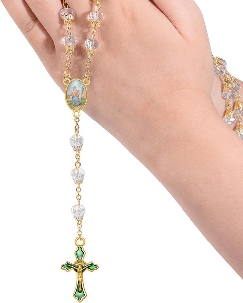 60Pcs/30Set Rosary Making Kits Supplies Religion Cross and Center Medal Charms Alloy Picture Jesus Enamel Pendant for Diy Prayer Necklace Jewelry...