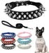 Spike Dog Collar and Leash Set, Studded Mushrooms Faux Pu Leather Durable Soft Metal Rivet Safe Spiked Cat Collars Adjustable for Small Medium Lar...