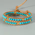 KELITCH Turquoise Beaded Bracelets 2 Wrap Leather Bracelets Fashion Jewelry...
