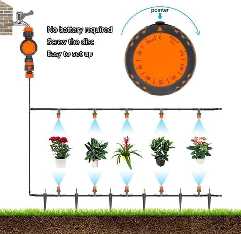 EZONEDEAL Automatic Watering Device Electronic Water Timer, Mechanical Timed Water Spray System, Greenhouse Garden Irrigation Controller Watering ...