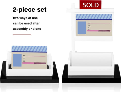 Real Estate Business Card Holder Display Sold Sign for Realtor Business Desktop Business Card Storage Agent Office Reception Holds 3.54 x 2.16 inc...