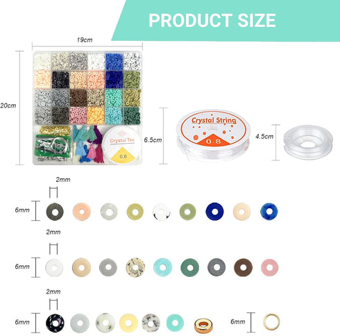 SEMATA Tassels Clay Beads for Bracelet Kit Friendship Bracelet Making Kit Jewelry Making Kit for Adults Clay Bead Set Clay Beads Bracelet Making K...