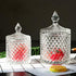 Home Basic Food Storage Organization Set-Crystal Diamond Faceted Jar With Crystal Lid,Suitable as A Candy Dish,Cookie Tin,Biscuit Barrel,Decorativ...
