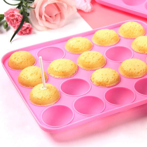 Tosnail 2 Pack of 20-Cavity Silicone Cake Pop Mold - Great for Hard Candy, Lollipop and Party Cupcake...