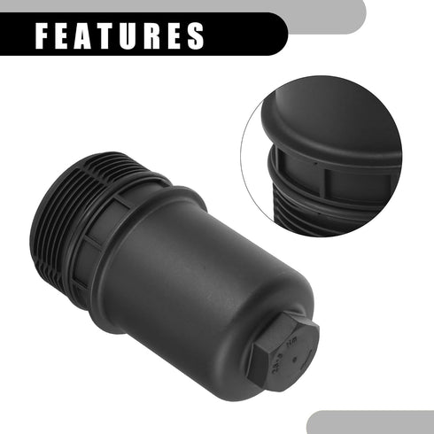 Oil Engine Filter Housing Cap Cover No.06K115408 - Car Oil Filter Housing Cap - for Volkswagen Plastic Black - 1 Pc...