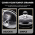 2-Pack Glass Teapot Replacement Lid - Clear Teapot Accessories with Strainer Cover for Home Kitchen Teapots...