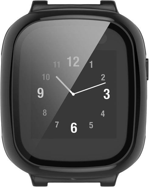 Smartwatch Full Coverage PC Protective Case Cover with Tempered Glass Screen Protector Compatible with Xplora X5 Play, Soft and Durable Watch Acce...