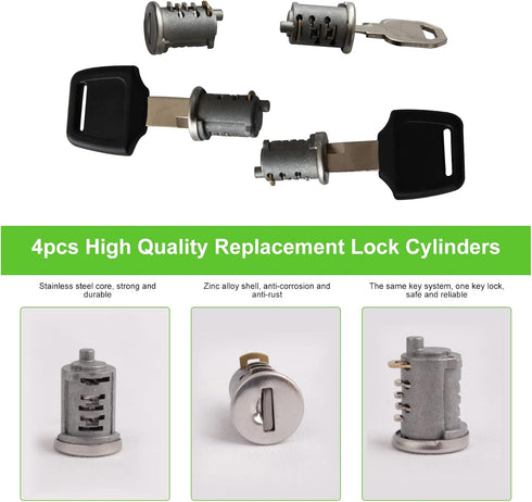 4 Pack Lock Cylinders Compatible with Yakima Car Roof Rack System Components SKS Lock Cores, Includes 4 Cylinders Cores, 4 Opening Keys and 1 Cont...