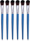 6 Pcs Mop Brush for Acrylic Painting, 1 Inch Oval Blending Brushes Artist Paint Brushes for Acrylic Watercolor Oil Painting Face Body Art, Blue...