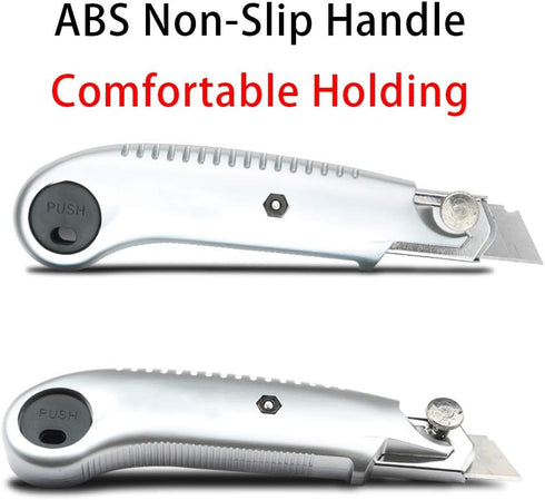 DOWELL Utility Knife Retractable Utility Knife Box Cutters Heavy Duty with 5PCS Extra Blades,Self Loading Blades Function,Knob On Top Can Withstan...