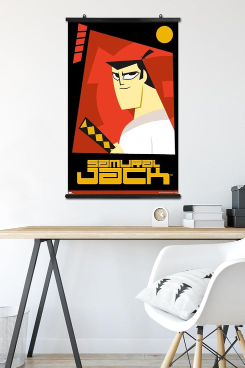 Trends International Samurai Jack - Red Wall Poster, 34L x 22.4W, Premium Poster & Clip Bundle...