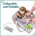 MIGHTY MONKEY Oversized Stain Resistant Baby Diaper Caddy Organizer with Handle, Adjustable Mesh Storage Bin Compartments for Diapers, Baby Wipes,...