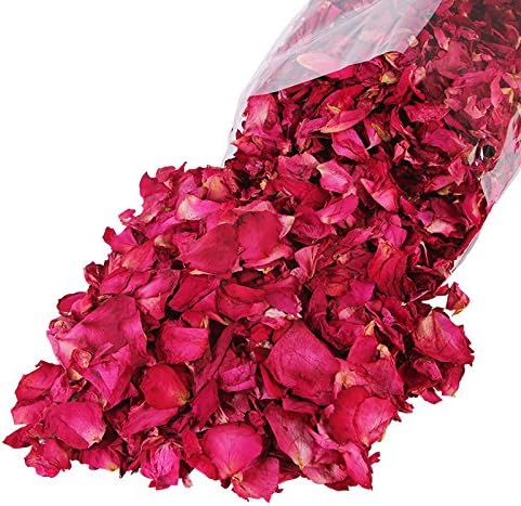 150 Grams/ 5.3 OZ Natural Real Red Rose Flower Petals Dried Rose Petal for Wedding Decoration Bath Foot Bath Wedding Confetti Crafts Accessories (...