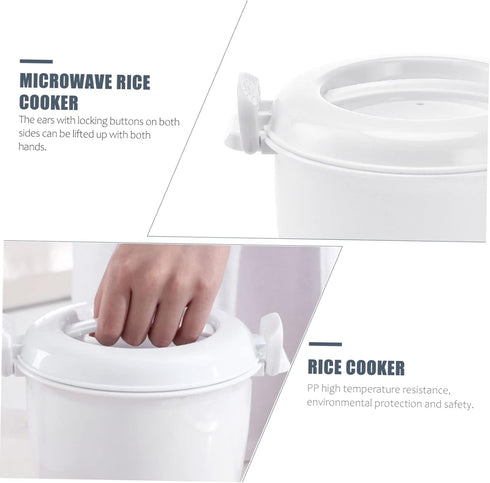 Rice Cooker Small Non-stick Pot Rice Maker Cooker Microwave Rice Maker Microwave Bowl with Lid Microwave Steamer Bowl Rice Making Pan Pasta Cooker...