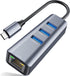 ABLEWE USB C to Ethernet Adapter, 4-in-1 RJ45 to USB-C/Thunderbolt 3 to Gigabit Ethernet LAN Network Adapter for MacBook Pro/Air 2021/2020/2019, i...