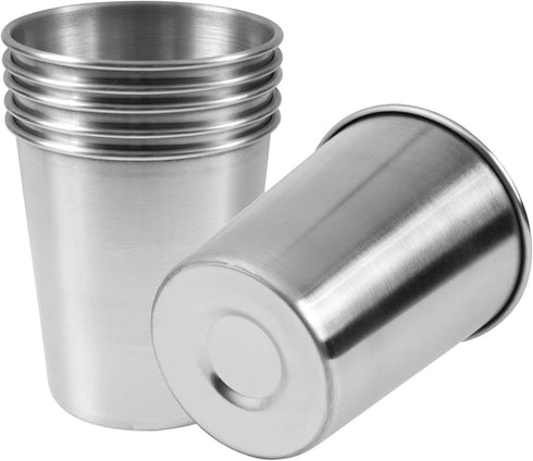 EVERMARKET 6 Pack 8 Ounce 230ml Stainless Steel Cups Shatterproof Pint Drinking Cups Metal Drinking Glasses for Kids and Adults...