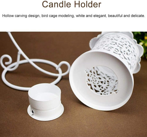 Yosoo Bird Cage Shape Candlestick, European Household Candlesticks Hollow Candle Holder Hanging Decoration, Home Bedroom Decor, 9.4x5.7in...