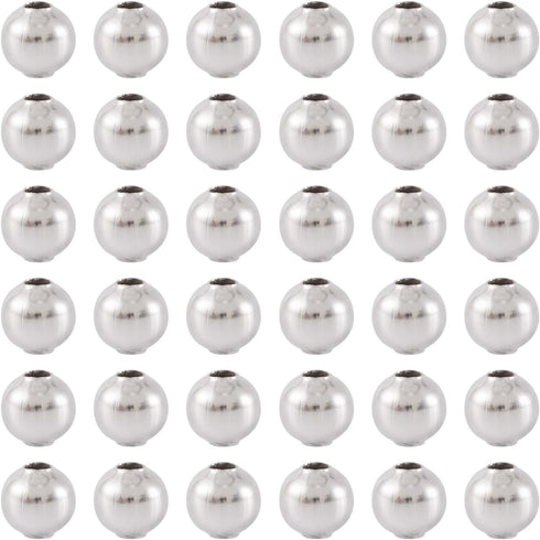 Craftdady Silver Iron Round Ball Spacer Beads 200Pcs 5mm Metal Smooth Rondelle Charm Loose Beads for DIY Jewelry Craft Making with 2mm Hole...