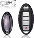 QBUC for Nissan Car Key Cover, 3 4 5 Button Case Key Fob Cover with Key Chain, Replacement Key Fob(Black)...